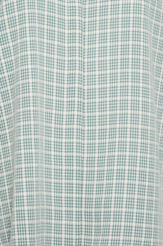 YOURS Plus Size Green Check Print Collared Shirt | Yours Clothing 4