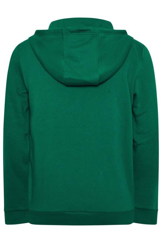 BLEND Big & Tall Forest Green Zip Through Hooded Sweatshirt | BadRhino 4