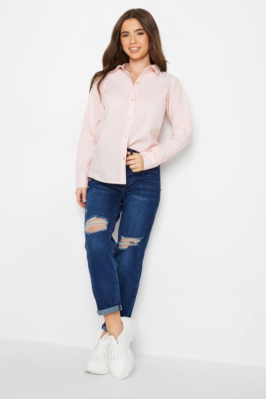 Petite Blush Pink Fitted Cotton Shirt | PixieGirl 2
