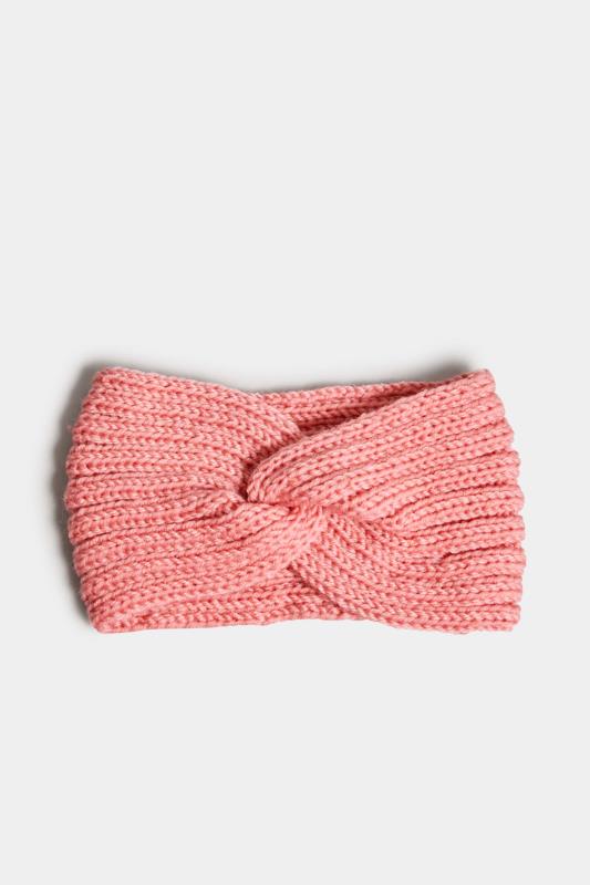 Pink Knitted Twist Headband | Yours Clothing 2