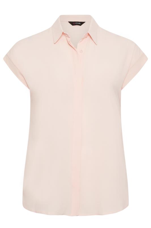 YOURS Curve Plus Size Light Pink Collared Shirt | Yours Clothing  6