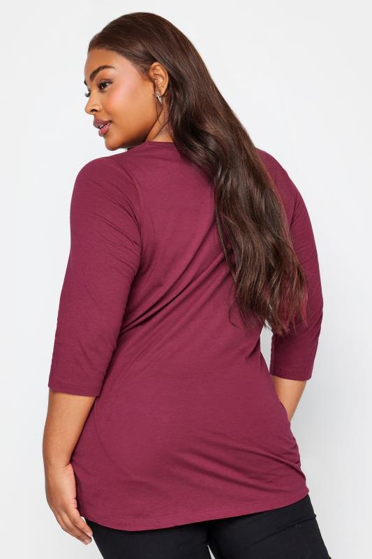 YOURS Curve Plus Size Purple 'Tis The Season' Slogan Long Sleeve T-Shirt | Yours Clothing  3