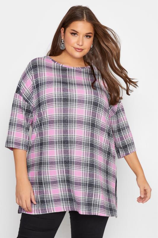 Pink & Black Soft Touch Check Tunic_A.jpg