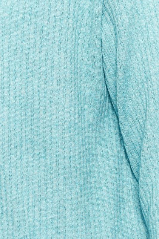 Curve Plus Size Light Blue Ribbed Long Sleeve Cardigan | Yours Clothing  6