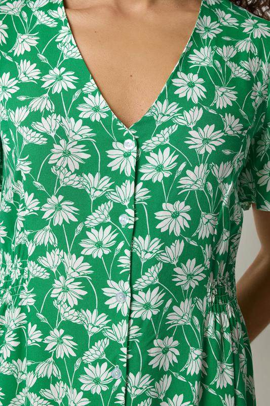 M&Co Green Daisy Print Midi Tea Dress | M&Co 4