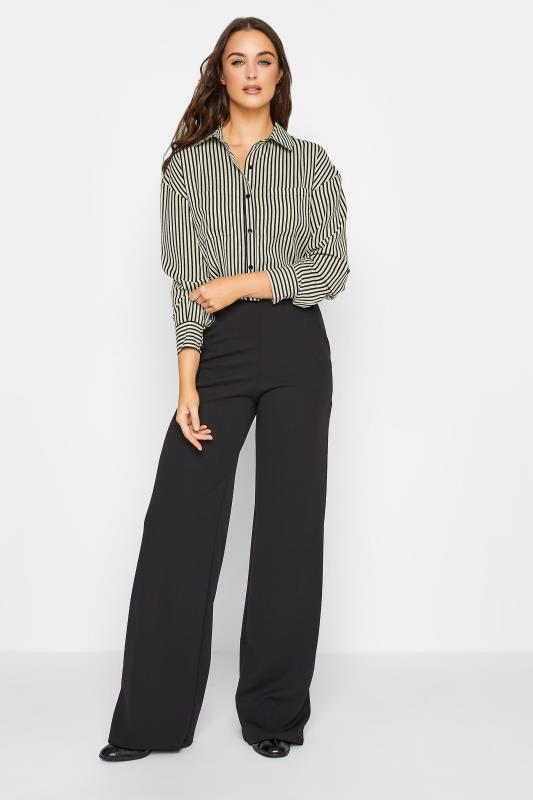 LTS Tall Women's Black & Cream Stripe Oversized Boyfriend Shirt | Long Tall Sally 2