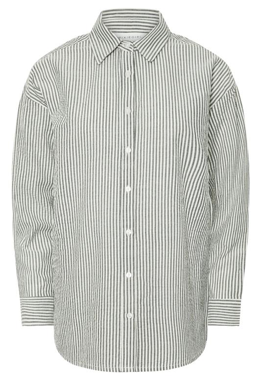 PixieGirl Petite Women's Grey Stripe Long Sleeve Shirt | PixieGirl 5