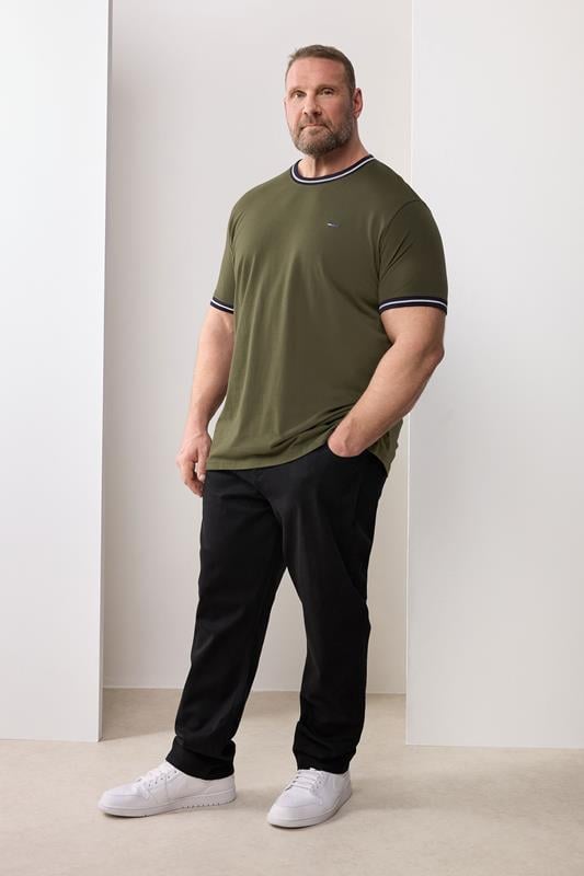  BadRhino Big & Tall Olive Green Extra Long Pique Ringer T-Shirt