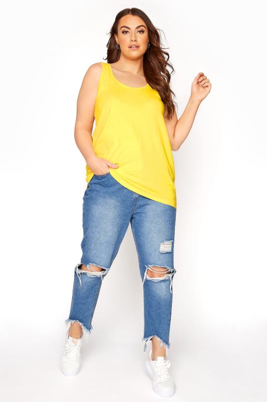 Yellow Basic Vest Top | Yours Clothing 2