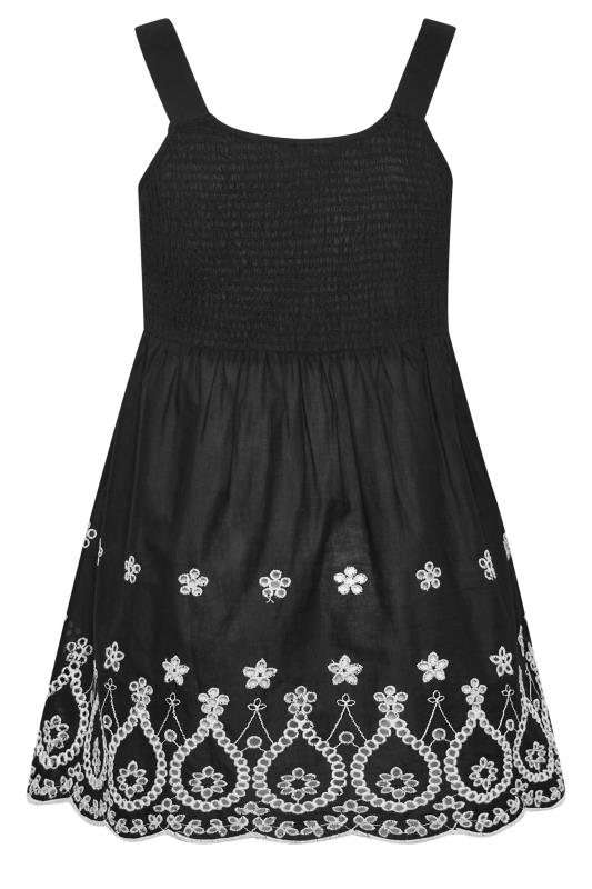 YOURS Plus Size Black & White Broderie Anglaise Vest Top | Yours Clothing