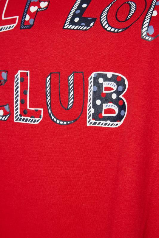 Curve Red 'Self Love Club' Slogan Pyjama Top 8