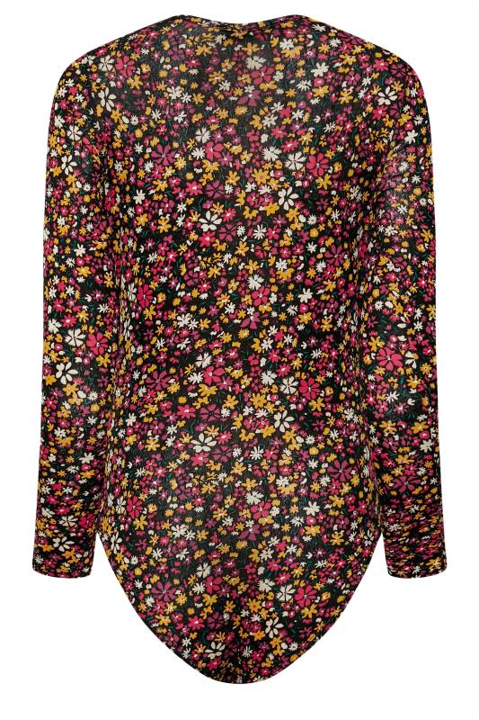 Petite Red & Yellow Ditsy Floral Print Bodysuit | PixieGirl 6