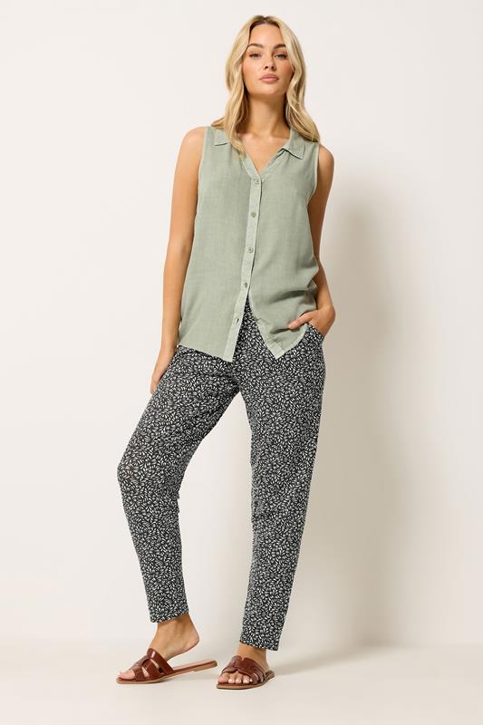 M&Co Black Abstract Print Hareem Trousers | M&Co 1