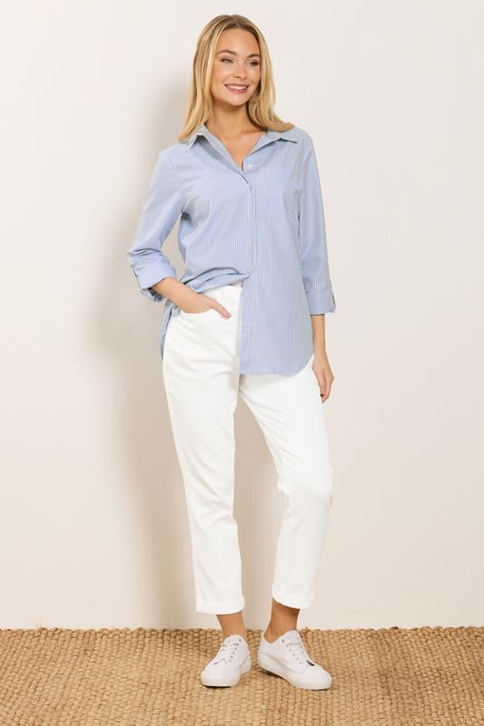 M&Co Blue & White Stripe Shirt | M&Co 2