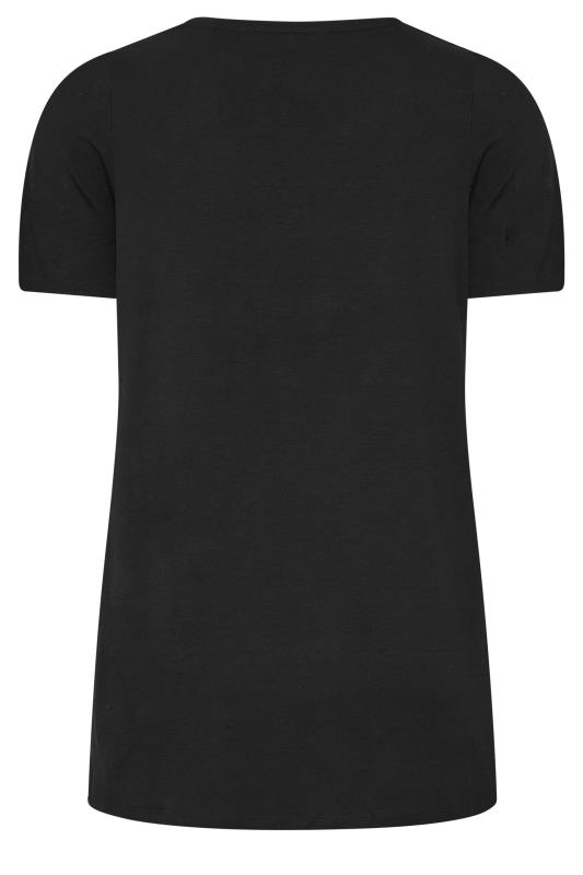 YOURS Plus Size Black Diamante Embellished T-Shirt | Yours Clothing 7
