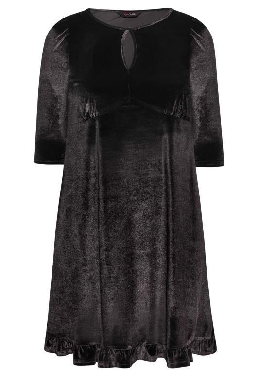 Curve Plus Size Womens Black Keyhole Velvet Midi Dress | Yours Clothing 6