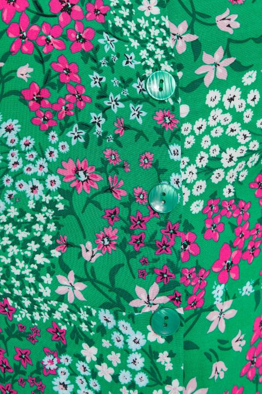 YOURS LONDON Curve Green Ditsy Floral Button Playsuit 6
