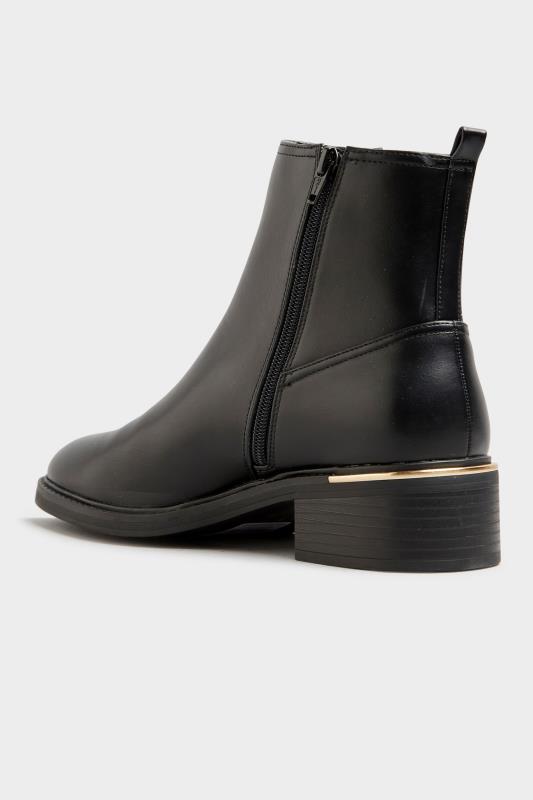 LTS Black Metal Trim Chelsea Boots In Standard Fit | Long Tall Sally 4