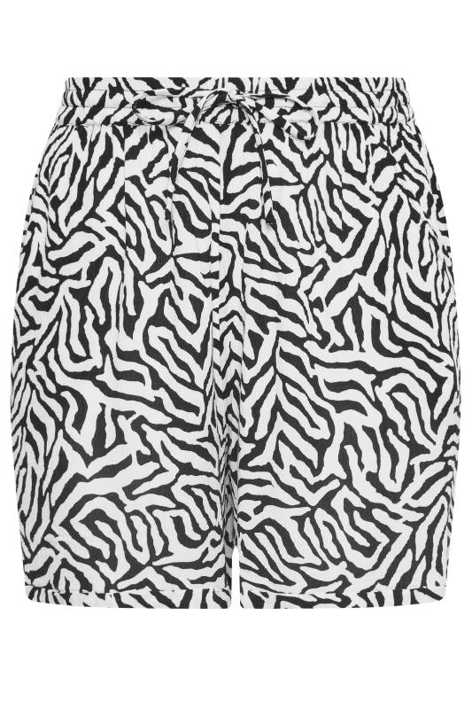 LIMITED COLLECTION Plus Size Black Zebra Print Crinkle Shorts | Yours Clothing 5