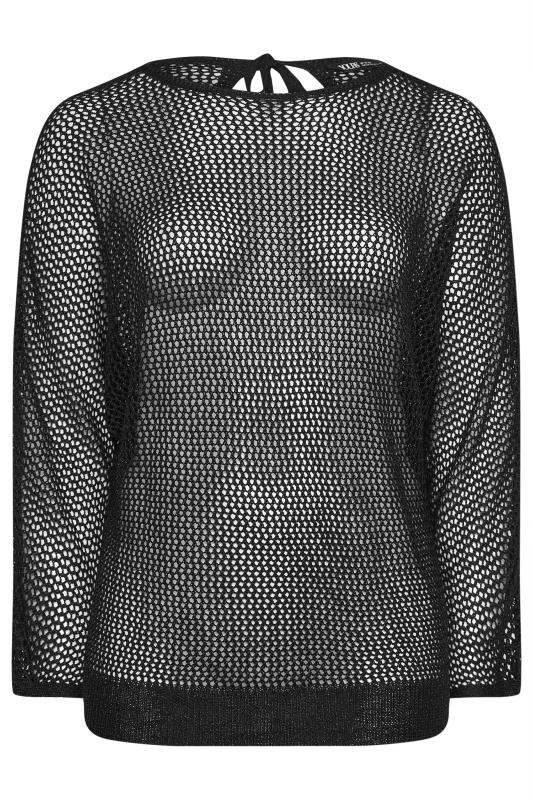 YOURS Plus Size Black Metallic Crochet Jumper | Yours Clothing 6