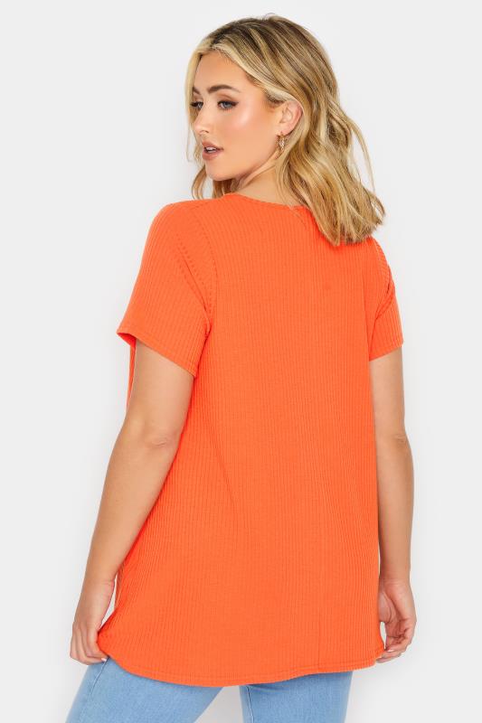 Plus Size Orange Ribbed Swing Top | Yours Clothing 3