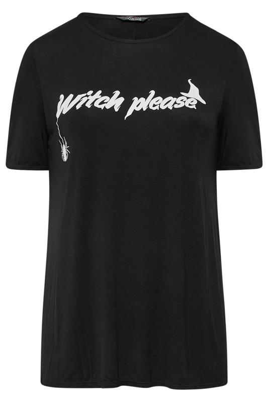 LIMITED COLLECTION Curve Black 'Witch Please' Halloween T-Shirt 5