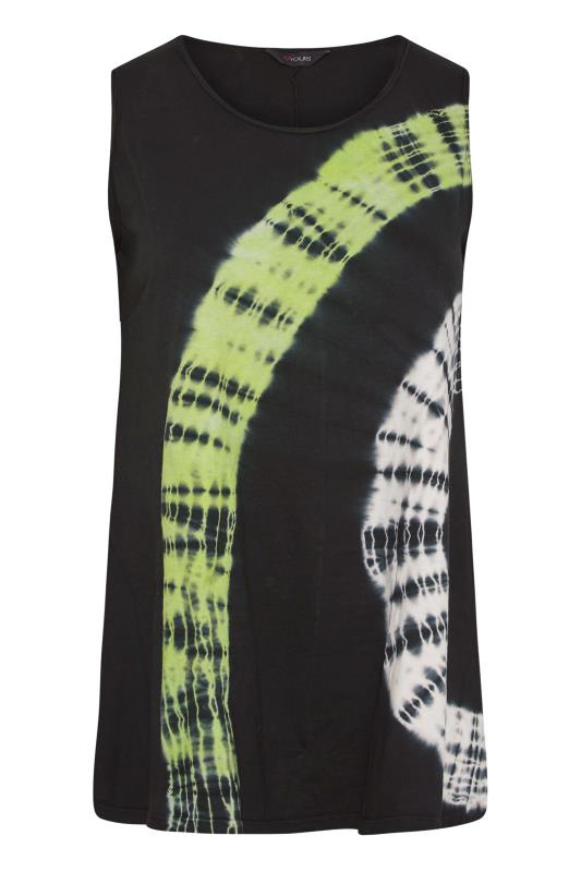 Plus Size Black & Green Tie Dye Vest Top | Yours Clothing  6