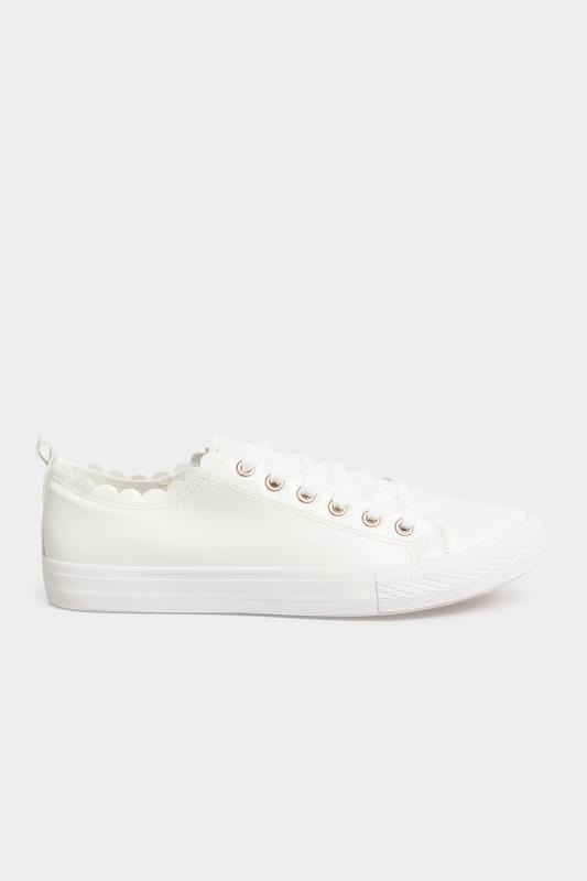 White Scalloped Edge Trainers In Extra Wide EEE Fit 3