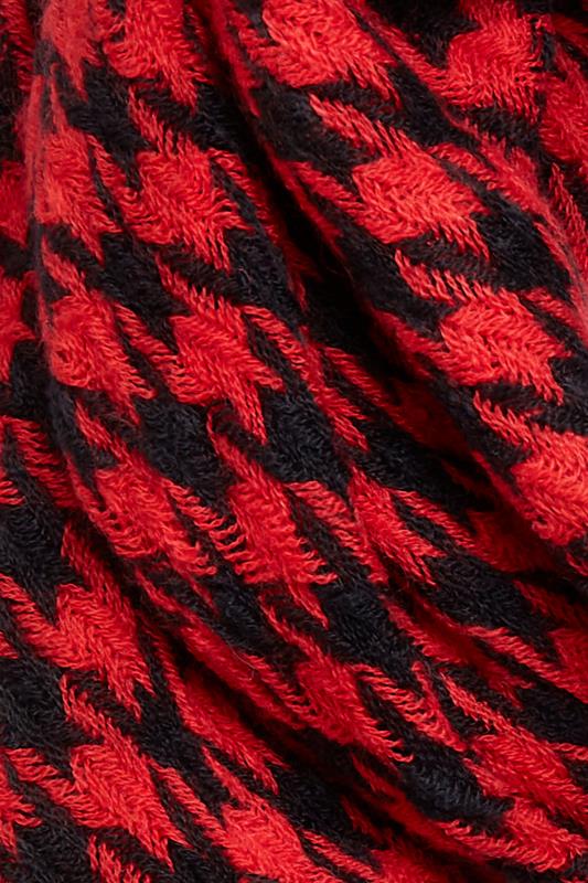 Red Dogtooth Check Scarf | Yours Clothing 4