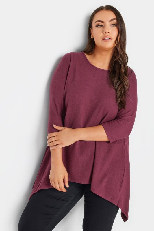  Grande Taille YOURS Curve Red Hanky Hem Tunic