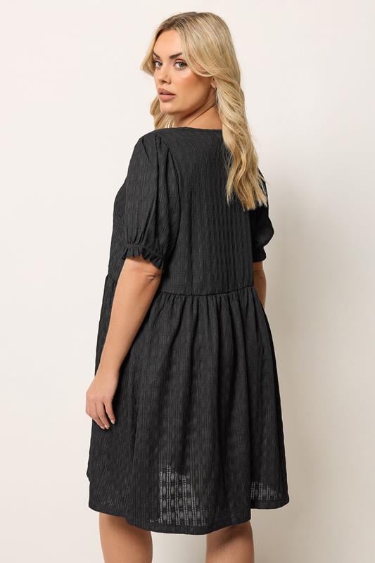 YOURS Plus Size Black Bow Front Mini Dress | Yours Clothing 2