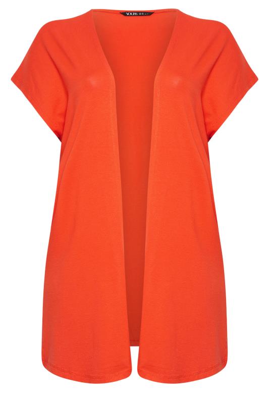 YOURS Plus Size Orange Short Sleeve Cardigan | Yours Clothing 6