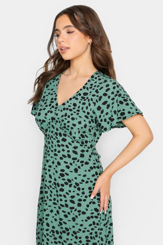 PixieGirl Green Leopard Print Tea Dress | PixieGirl  4