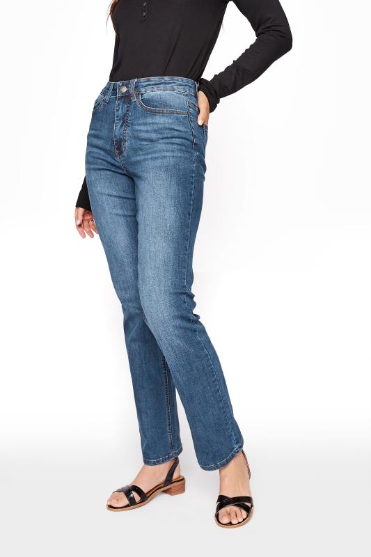 Long Tall Sally Tall Womens Ripped Mom Ankle Grazer Jean in Light Denim 
