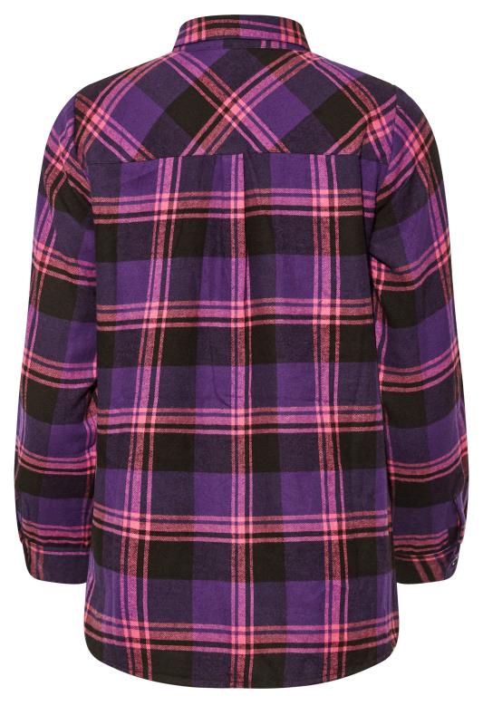 Petite Purple Check Button Shirt | PixieGirl 8