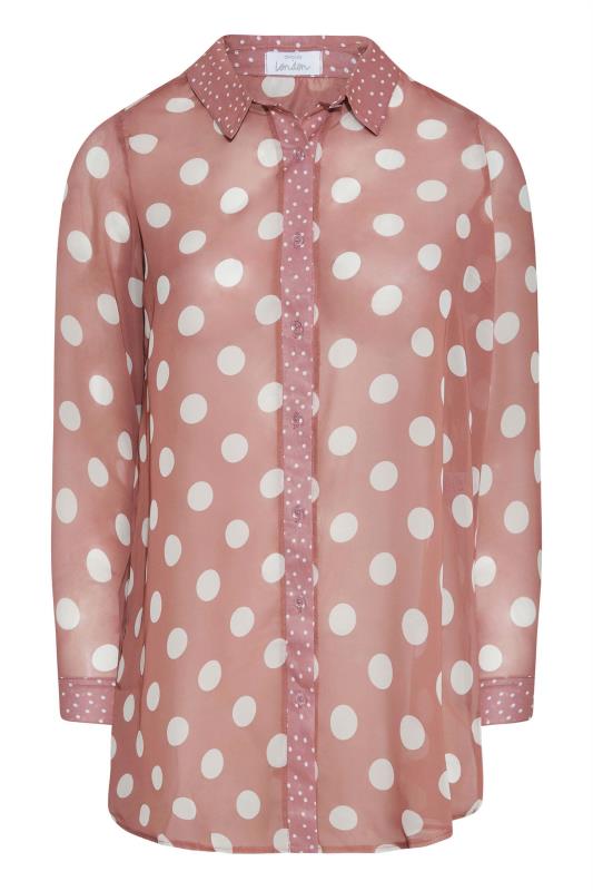 YOURS LONDON Curve Pink Polka Dot Boyfriend Shirt_X.jpg