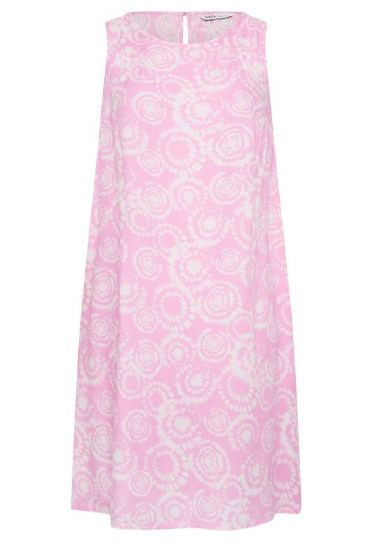 YOURS Curve Plus Size Light Pink Tie Dye Print Swing Dress | Yours Clothing  6