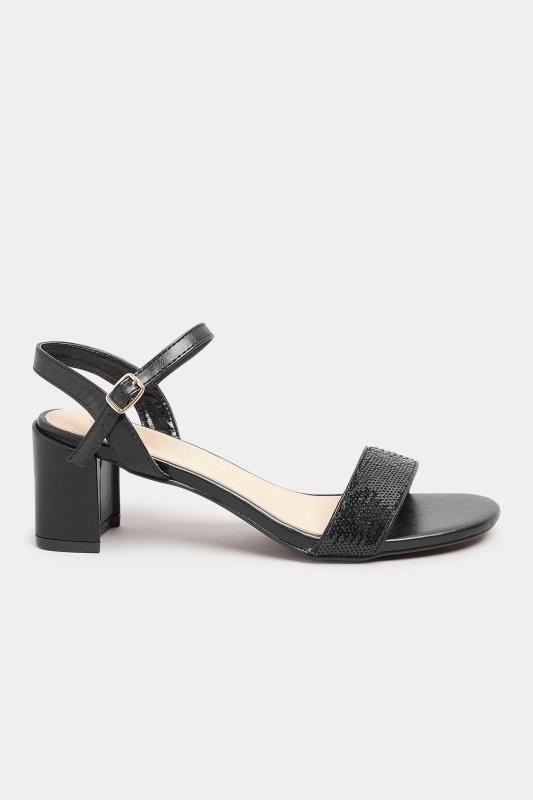 Black Two Part Block Heels In Wide E Fit | Yours Clothing 3