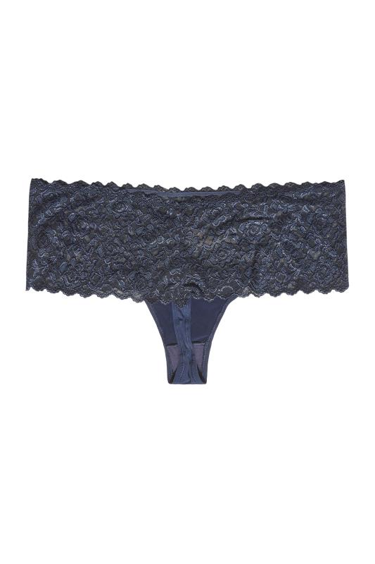 3 PACK Curve Navy Blue & Pink Lace Low Rise Brazilian Knickers 6