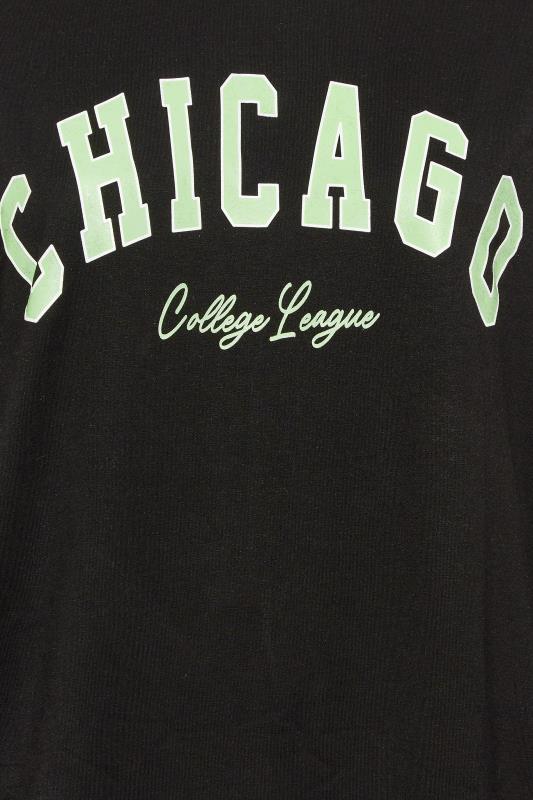 Plus Size Black 'Chicago' Varsity Sweatshirt | Yours Clothing 5
