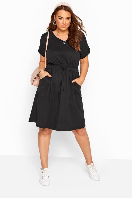 YOURS FOR GOOD Curve Black Jersey T-Shirt Mini Dress 2