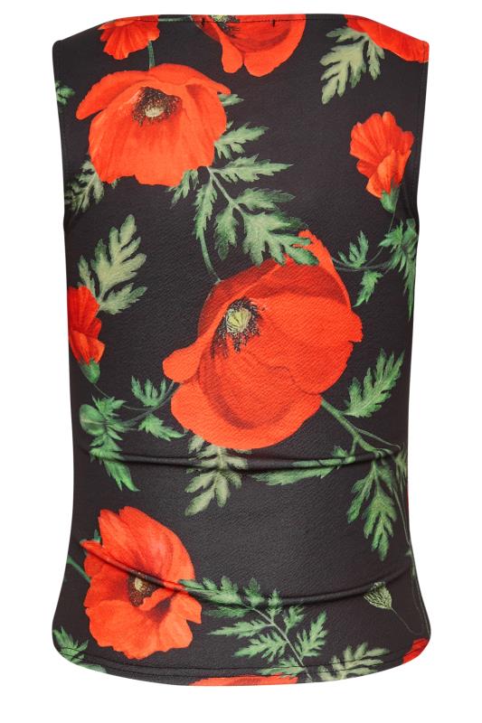 LTS Tall Black Floral Print Sleeveless Corset Top | Long Tall Sally 7