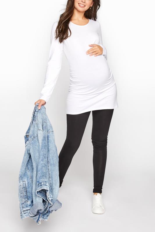 2 PACK Tall Maternity Black & White Long Sleeve T-Shirt_B2.jpg