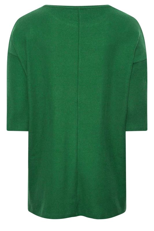 YOURS Plus Size Green Soft Touch Button Detail Top | Yours Clothing 7