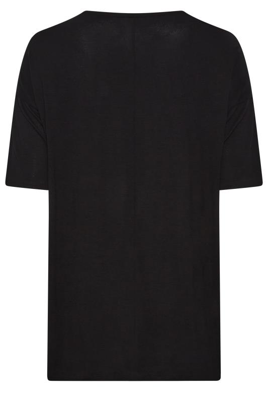 YOURS Plus Size Black & Gold Glitter Tiger Print Split Hem T-Shirt | Yours Clothing 7