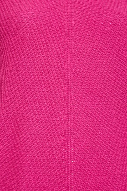 Plus Size Curve Hot Pink Essential Knitted Jumper | Yours Clothing 5