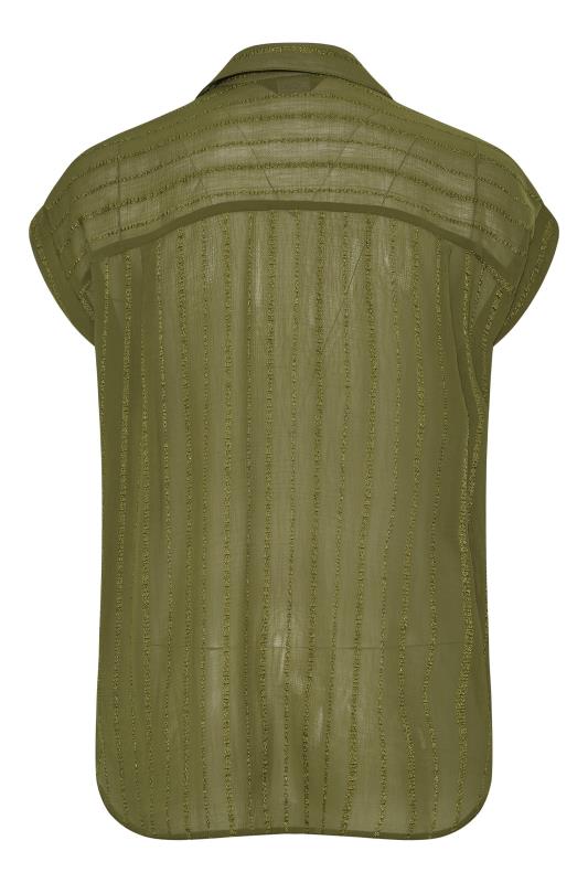 Plus Size Green Patterned Chiffon Shirt | Yours Clothing 6