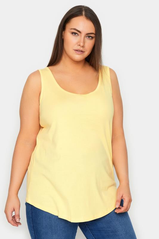 Plus Size  Evans Lemon Yellow Scoop Neck Vest Top