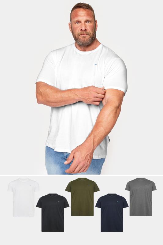  Grande Taille BadRhino Big & Tall 5 Pack Black & White Essential T-Shirts
