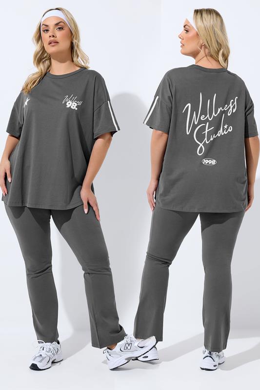  YOURS ACTIVE camiseta gris carbón «Wellness Studio»